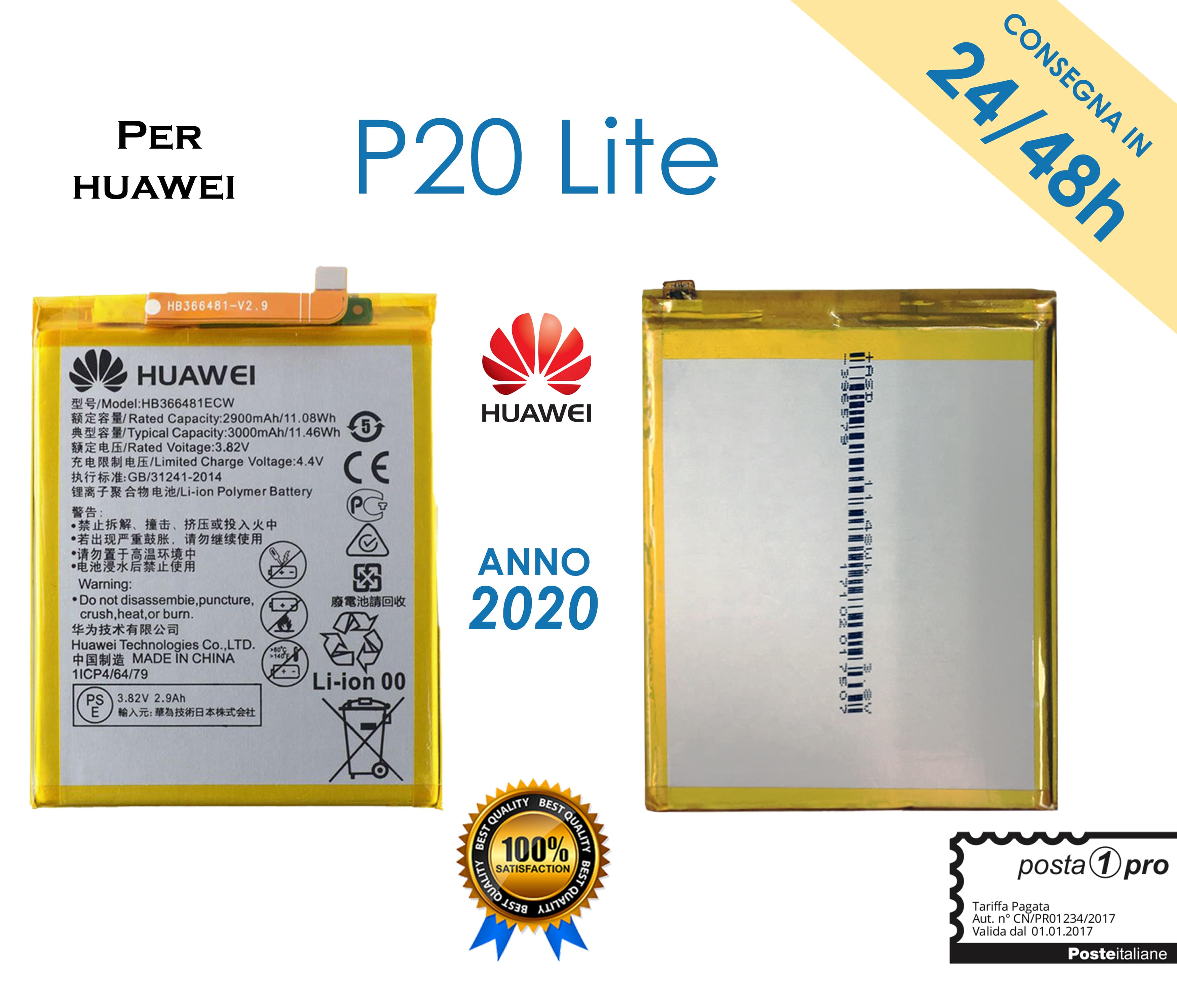 Batteria per Huawei P20 Lite pari all'originale